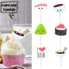 18pcs Glitter Dessert Cupcake Topper Sushi Baby Shower Theme Decor Supplies Boys Girls Happy Birthday Japanese Party Decorations view 2