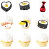 18pcs Glitter Sushi Dessert Cupcake Topper Baby Shower Theme Decor Supplies Boys Girls Happy Birthday Japanese Party Decorations view 1