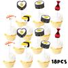 18pcs Glitter Sushi Dessert Cupcake Topper Baby Shower Theme Decor Supplies Boys Girls Happy Birthday Japanese Party Decorations view 3