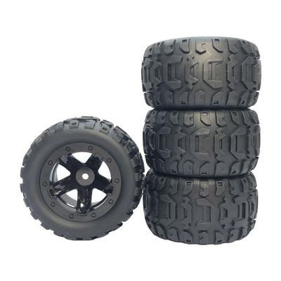 NC Upgrade RC Car Tires 1/16 1/12 1/14 Assembly Model for 124019 for HBX 16889 124018, Black