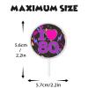18pcs Purple Glitter Dessert Cupcake Topper Retro Throwback Girly 80s Decade Theme Decor Supplies Happy Birthday Party Decorations view 4