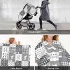 Personalized Cute Dog Plaid Baby Infant Car Seats Canopy for Babies with Name, Custom Multi-use Blankets for Baby Boys Girls, Peekaboo Minky Nursing Breastfeeding Stroller Cover Canopies for Newborn view 3