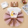 IDOPIP Baby Girls Giraffe 1st Birthday Outfit Milk Cow Romper Tutu Skirt Headband 3PCS Clothes Set for Cake Smash Photo Props Jungle Theme Animals dress Pink Giraffe One 12-18 Months view 2