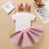 IDOPIP Baby Girls Giraffe 1st Birthday Outfit Milk Cow Romper Tutu Skirt Headband 3PCS Clothes Set for Cake Smash Photo Props Jungle Theme Animals dress Pink Giraffe One 12-18 Months view 3