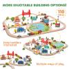 Tiny Land 110PCS Wooden Train Set  Toy Train with Tracks for Kids Ages 3-7, Compatible with Major Brands, Ideal Railway Playset for Boys and Girls, Great Birthday view 2