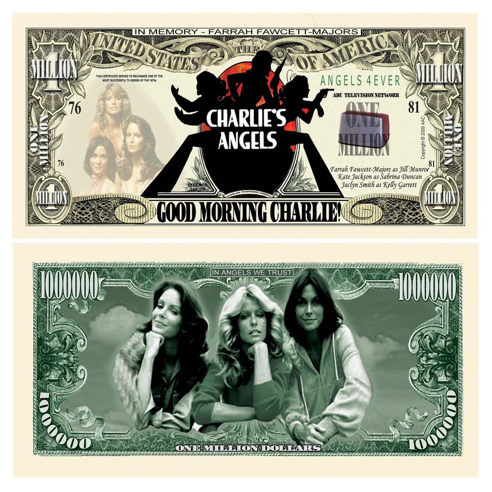 American Art Classics Pack of 100 -Charlies Angels Million Dollar Bill - Great Gift, Keepsake Or Collectible for This Classic Charlie's Angels TV Series