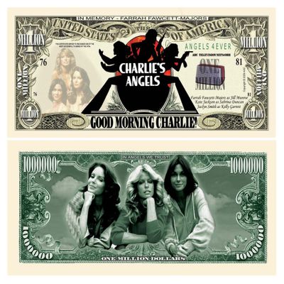 American Art Classics Pack of 25 -Charlies Angels Million Dollar Bill - Great Gift, Keepsake Or Collectible for This Classic Charlie's Angels TV Series