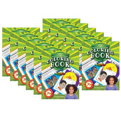 Gallopade Black Heritage Coloring Book, Pack of 12, Multi 12 Count