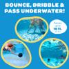 Watermelon Ball  The Ultimate Swimming Pool Game for Under Water Passing, Dribbling, Diving and Pool Games for Teens, Kids, or Adults, Balls Fills with Water, Blue, 9 inches view 3