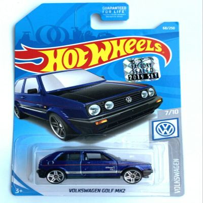 DieCast Hot Wheels Volkswagens Golf MK2 (Navy Blue) 68/250, 2019 Factory Sealed