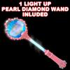 ArtCreativity Light Up Pearl Diamond Wand for Kids, 1 Piece, 17.25 Inch Wand Toy with a Spinning Pearl, Mermaid Princess LED Wand for Boys & Girls, Fun Pretend Play Prop with Batteries view 2
