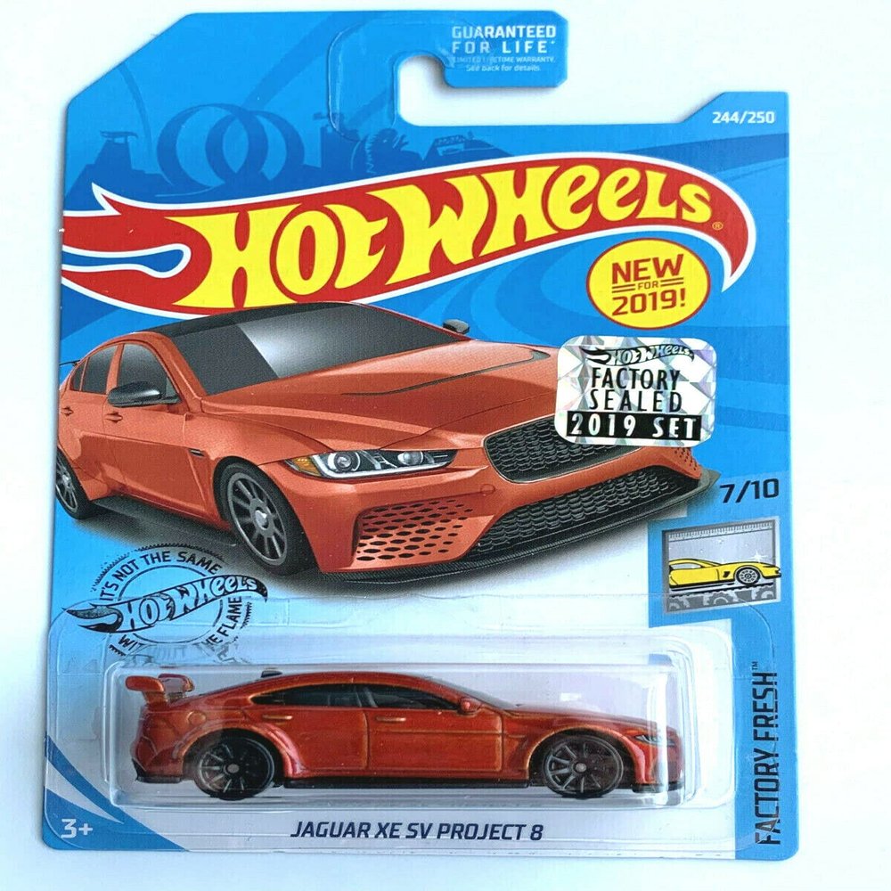DieCast Hot Wheels Jaguar XE SV Project 8 (Burnt Orange) - Factory Fresh 7/10 (2019 Factory Sealed)
