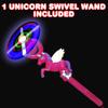 ArtCreativity Light Up Unicorn Swivel Wand, 15 Inch LED Spin Toy for Kids, Batteries Included, Great Gift Idea for Boys and Girls, Unicorn Birthday Party Favor, Carnival Prize view 2