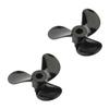 Bettomshin 2 Pair Three Blade Propeller for Ship Model Rc Boat Propeller Black Plastic Forward Reverse Propeller, 28mm Diameter, 3mm Hole Dia view 1