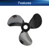 Bettomshin 2 Pair Three Blade Propeller for Ship Model Rc Boat Propeller Black Plastic Forward Reverse Propeller, 28mm Diameter, 3mm Hole Dia view 3