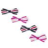 Gymboree Girls and Toddler Headbands and Hair Accessories, Magenta Stripe/Navy Stripe Bow 4 Pack, One Size view 1