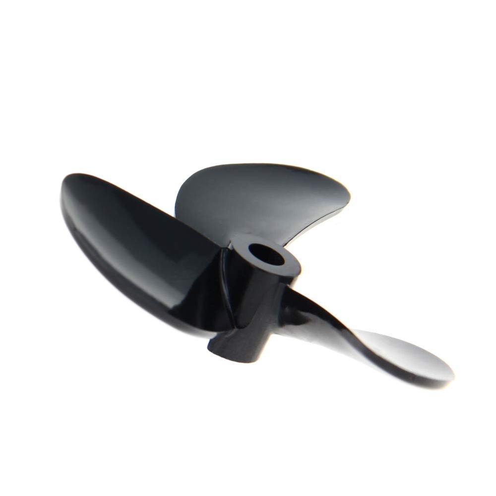 Bettomshin RC Boat CW CCW Propeller 4mm Shaft 3 Vanes 48mm 9.25 P/D Fan Shape Pastic Black Rotating Propeller Props for RC Boat, 2 PairPositive Oar