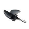 Bettomshin RC Boat CW CCW Propeller 4mm Shaft 3 Vanes 48mm 9.25 P/D Fan Shape Pastic Black Rotating Propeller Props for RC Boat, 2 PairPositive Oar view 1