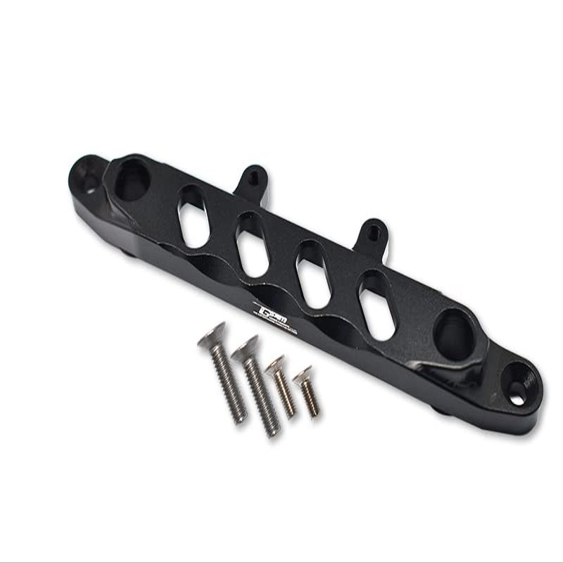 GPM 5Pc Set Upgrades Aluminum Front Chassis Brace for 1/6 4WD SCX6 Jeep Jlu Wrangler (AXI05000) & 1/6 4WD SCX6 Trial Honcho (AXI05001) RC Cars (Black)