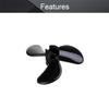 Bettomshin RC Boat CW CCW Propeller 3mm Shaft 3 Vanes 32mm 5.1 P/D Fan Shape Pastic Black Rotating Propeller Props for RC Boat, 2 PairReverse Paddle view 3