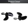 Bettomshin RC Boat CW CCW Propeller 3mm Shaft 3 Vanes 32mm 5.1 P/D Fan Shape Pastic Black Rotating Propeller Props for RC Boat, 2 PairReverse Paddle view 4