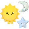 BenBen Sun Plush Toy 12 inch, Set of 3, 7 inch Stuffed Star and Moon, Cute Plushies Gift, Kids Bedroom Decorative Toy, Easter Basket Stuffers, Fun Plush Pillow for Home Dcor view 1