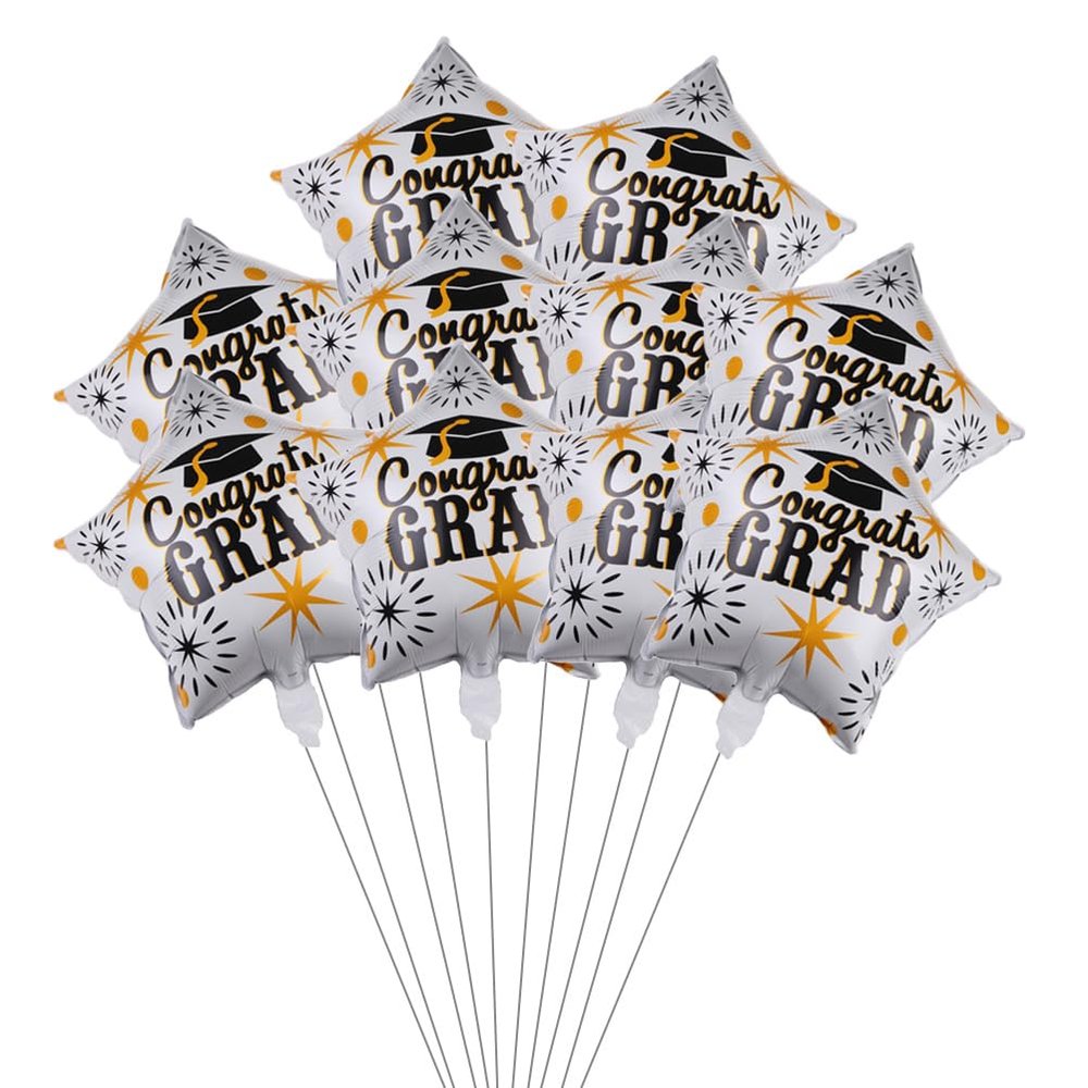 12pcs Graduation Party Foil Balloons Helium Large Star Shape Balloons for Graduation Party Supplies Decoration