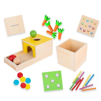 Montessori Box Play Kit, Early Child Development Learning Material for 1-3 Years Old Babies (Play Kit, 4 for 1)