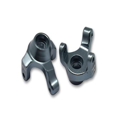 GPM 2Pc Set Upgrades Aluminum Front Knuckle Arm for 1/24 4WD SCX24 Deadbolt (AXI90081) RC Cars (Gray)