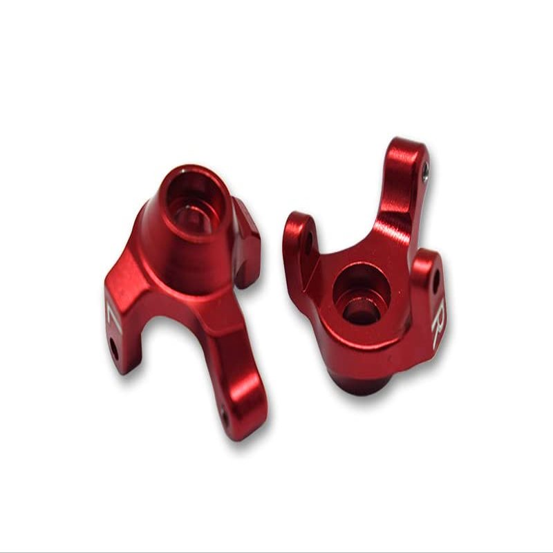 GPM 2Pc Set Upgrades Aluminum Front Knuckle Arm for 1/24 4WD SCX24 Deadbolt (AXI90081) RC Cars (red)
