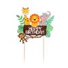 1Pcs Safari Animals Happy Birthday Cake Topper Lion Elephant Monkey Cake Picks for Baby Shower Boys Girls Safari Animal Birthday Cake Decor Jungle Animals Party Decorations view 3