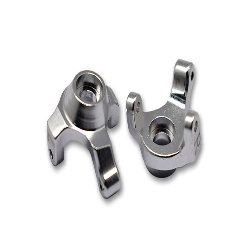 GPM 2Pc Set Upgrades Aluminum Front Knuckle Arm for 1/24 4WD SCX24 Deadbolt (AXI90081) RC Cars (Silver)