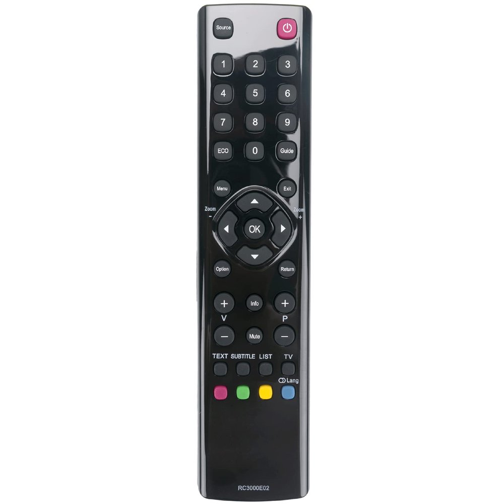RC3000E02 Replace Remote Control fit for TCL TV L32D3260 L32E3003 L32P60U L32S4603 L42E5300F LED48S4690 F40S3804 F50S3803 F55S3803 H32E4403 L40E3003F L40P60UF L19E4103 L24D3260F L46E5300F L32M11PVR