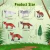 Zomiboo 26 Pcs Fox Figurines Set with Miniature Trees Arctic Red Fox Models Cake Toppers for Nature Themed Decoration and Display for Halloween Christmas Birthday Party Favors view 2