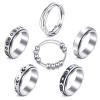MUCAL Fidget Rings for Anxiety 8pcs Stainless Steel Spinner Ring Anti Spinning Moon Star Cool Stress Relieveing Women Men view 1