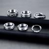 MUCAL Fidget Rings for Anxiety 8pcs Stainless Steel Spinner Ring Anti Spinning Moon Star Cool Stress Relieveing Women Men view 4