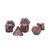 Seven Seas Pirates Metal Pink Enamel Rainbow Spider Web Dice Set - Display Box view 2