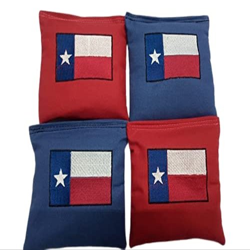 Texas Flag Cornhole Bags Regulation Corn hole Bean Bag Toss (Filling Plastic Resin)