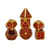 Seven Seas Pirates Metal Red and Gold Spider Web Dice Set with Display Box view 1