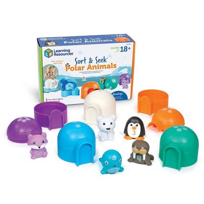 Learning Resources Sort & Seek Polar Animals - 15 Pieces, Age 18+ Months Toddler Learning Activities, Educational Toys, Educational Toy Set Color, Teaching Toys