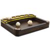 C4Labs Mini Display Dice Tray with Genuine Walnut Top  Rustic Vegan Leather, Sunburst Orange view 1