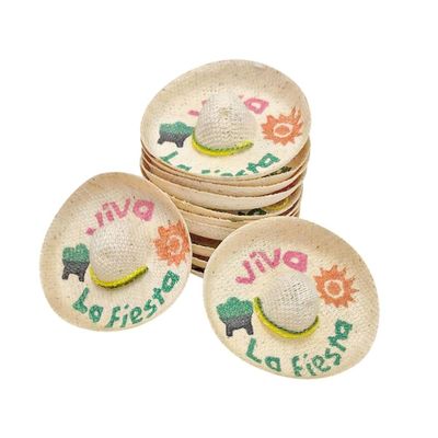 More Fiesta Mini Mexican Sombrero - Pack of 12, 2.25 Inches Wide Mini Hats for Cinco De Mayo Party for Bottles (12)