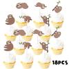 18pcs Brown Glitter The Very Sleepy Sloth Dessert Cupcake Topper Baby Shower Cute Animal Theme Decor Supplies Boys Girls Happy Birthday Party Decorations view 3