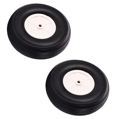 Auniwaig 4.5" Tire and Wheel Sets RC Model Foam Wheel Super Light PU Sponge Tire with Plastic Hub for RC Car Airplane 2 Pcs
