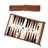 YOBRO Travel Backgammon Sets for Adults, Classic PU Leather Roll-Up Backgammon Board Game Gift, Portable & Lightweight Travel Style for Indoor Outdoor, Funny Family Game view 1