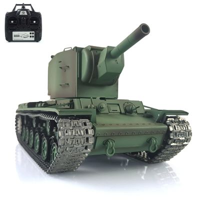 TOUCAN RC HOBBY Henglong 1/16 Upgraded 7.0 Soviet KV-2 RTR RC Tank Gigant 3949 Metal Tracks BB Airsoft That Shooting BB Bullets