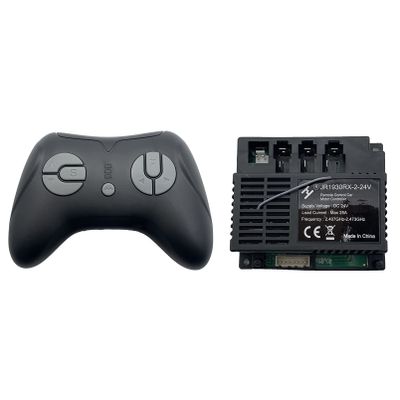 JR1930RX-2-24V 2.4G Black Remote Control and Receiver, for Kids Ride On Toys, 24V Control Box Motherboard Accessories Ride On Car Replacement Parts