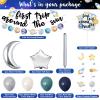 First trip Around the Sun Birthday Decorations -58pcs Outer Space 1st Birthday Banner First Trip Around the Sun Cake Toppers Solar System Party Balloons for Galaxy Party Supplies set view 2