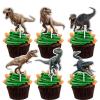 18pcs Glitter Dinosaur Dessert Cupcake Topper Baby Shower Theme Girls Boys Happy Birthday Party Decor Supplies Decorations view 1