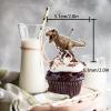 18pcs Glitter Dinosaur Dessert Cupcake Topper Baby Shower Theme Girls Boys Happy Birthday Party Decor Supplies Decorations view 2
